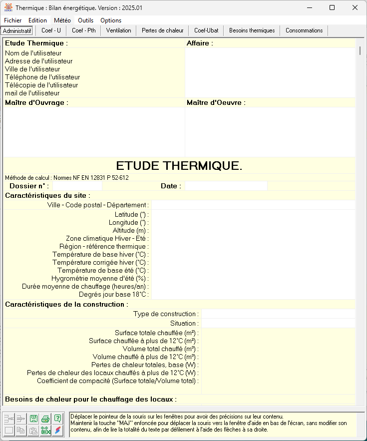 Interface logiciel Diagramme de l'air humide psychrométrique - calcul hygrométrie intuitif